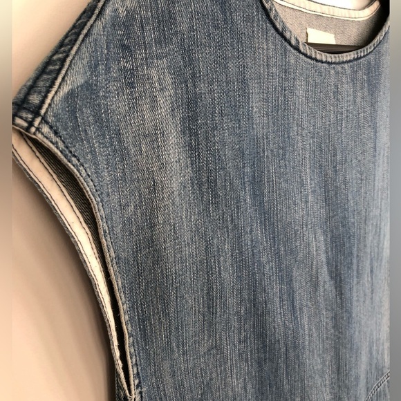 ARITZIA Wilfred Free Denim Dress Nori Frayed fringe hem. Jean dress oversized XS - Picture 6 of 16